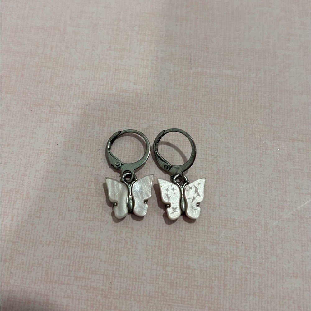 Brandy Melville Silver Butterfly Earrings